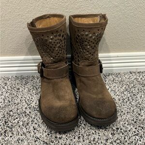 Leather booties worn once. Dark olive color